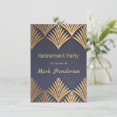 Invitation Feuille d'or d'art déco sur la partie de retraite (Debout devant)