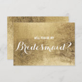 Invitation Feuille d'or de luxe de faux vous serez ma (Devant / Derrière)