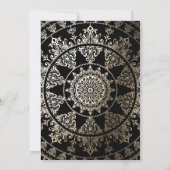 Invitation Feuille d'or d'invitations de Mitzvah de barre (Dos)