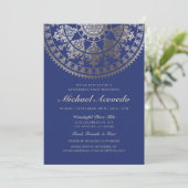 Invitation Feuille d'or d'invitations de partie de retraite (Debout devant)