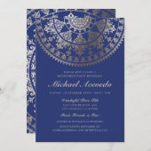 Invitation Feuille d'or d'invitations de partie de retraite (Devant / Derrière)