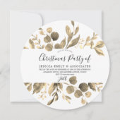 Invitation Feuille d'or et Bourgogne Bureau Noël fête (Devant)