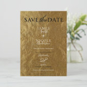 Invitation Feuille d'Or Feuille Moderne Photo Entière Save th (Debout devant)