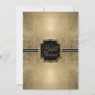 Invitation Feuille d'or Fleur de Lis Faux Bijou Vintage