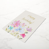 Invitation Feuille d'Or Fleurs Sauvages Aquarelle  (Rotation)