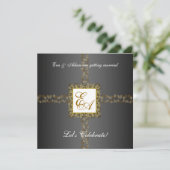 Invitation Feuille d'or grise d'invitation de douche de (Debout devant)