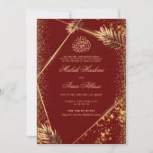 Invitation Feuille d'or musulman de luxe Mariage musulman de  (Devant)