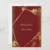Invitation Feuille d'or musulman de luxe Mariage musulman de  (Dos)