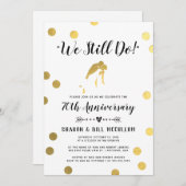 Invitation Feuille d'Or On Continue | 70 ans de mariage (Devant / Derrière)