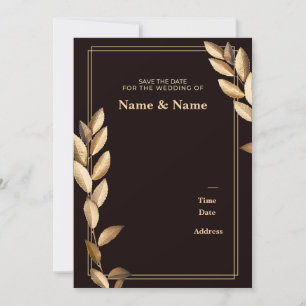 Invitation Feuille d'or personnalisable