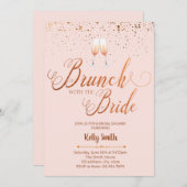 Invitation feuille d'or pour brunch de la mariée (Devant / Derrière)