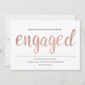 Invitation Feuille d'or rose de Faux engagée (Devant)