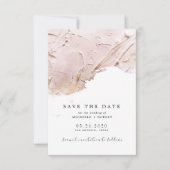 Invitation feuille d'or rose texturée Photo Enregistrer la da (Devant)