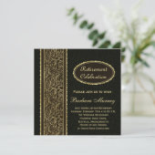 Invitation Feuille d'or sur la partie de retraite noire (Debout devant)