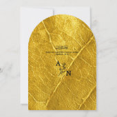 Invitation Feuille d'or texturé Mariage d'arc islamique (Dos)