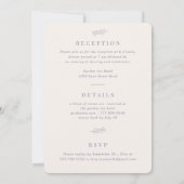 Invitation Feuille d'or violet tout en un Rsvp Mariage photo (Dos)