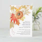 Invitation Feuille et Citrouille Fête des mariées d'automne (Debout devant)