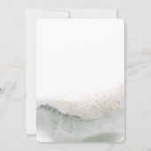 Invitation Feuille et fleur d'aquarelle de verdure douce | Or (Dos)