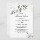 Invitation Feuille et fleur d'aquarelle de verdure douce | Or (Devant)