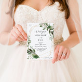 Invitation Feuille et Mariage d'or Eucalyptus