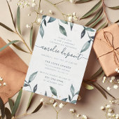 Invitation Feuille et script d'aquarelle | Fête d'anniversair