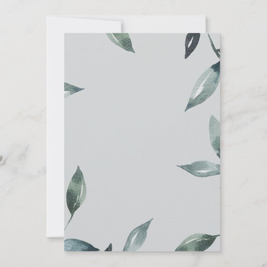 Invitation Feuille et script d'aquarelle | Fête d'anniversair (Dos)