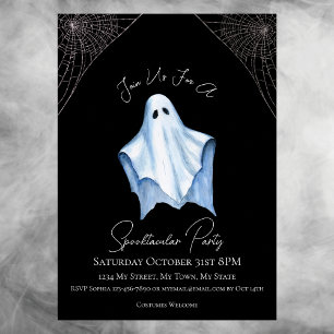 Invitation Feuille Fantôme Adulte Halloween Party gothique no