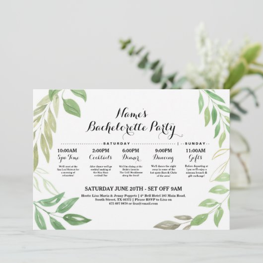 Invitation Feuille itinéraire de feuillage de mariage de Fête (Debout devant)