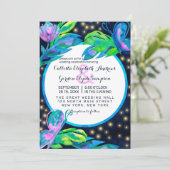 Invitation Feuille Mariage  d'aquarelle marine (Debout devant)