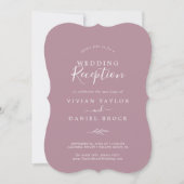 Invitation Feuille minimale | Accueil Mariage Mauve (Devant)
