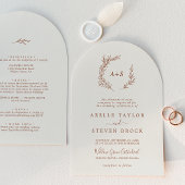 Invitation Feuille minimale | Arche Boho Cream Tout en un Mar