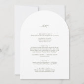 Invitation Feuille minimale | Arche verte d'olive en un seul  (Dos)