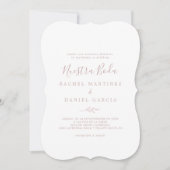 Invitation Feuille minimale | Blush Pink Espagnol Nuestra Bod (Devant)