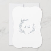 Invitation Feuille minimale | Dusty Blue Monogram Back Mariag (Dos)