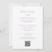 Invitation Feuille minimale | Dusty Purple Weekend Events Mar (Dos)