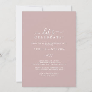 Invitation Feuille minimale   Dusty Rose Célébrons