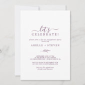 Invitation Feuille minimale | Eggplant Célébrons (Devant)