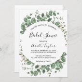 Invitation Feuille minimale | Fête des mariées verte (Devant / Derrière)