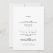 Invitation Feuille minimale | Gris foncé Tout en un Mariage (Dos)