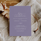 Invitation Feuille minimale | Lavender Fêtons L'Invitation
