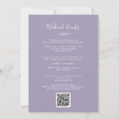 Invitation Feuille minimale | Lavender Weekend Events Mariage (Dos)