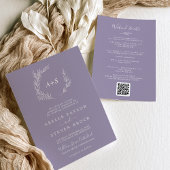 Invitation Feuille minimale | Lavender Weekend Events Mariage