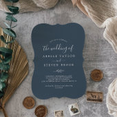Invitation Feuille minimale | Mariage arrière du monogramme b