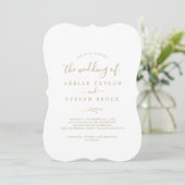 Invitation Feuille minimale | Mariage arrière du monogramme d (Debout devant)