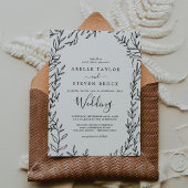 Invitation Feuille minimale | Mariage noir et blanc