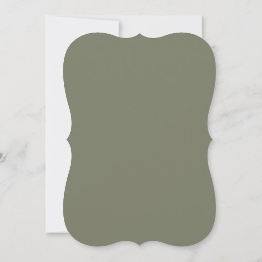 Invitation Feuille minimale | Réception de mariage vert foncé (Dos)