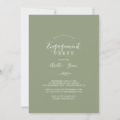 Invitation Feuille minimale | Sage Green (Devant)