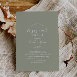 Invitation Feuille minimale   Sage Green