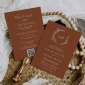 Invitation Feuille minimale | Terracotta Weekend Events Maria