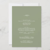 Invitation Feuille minimale | Vert Sage Lumière Tout en un Ma (Dos)
